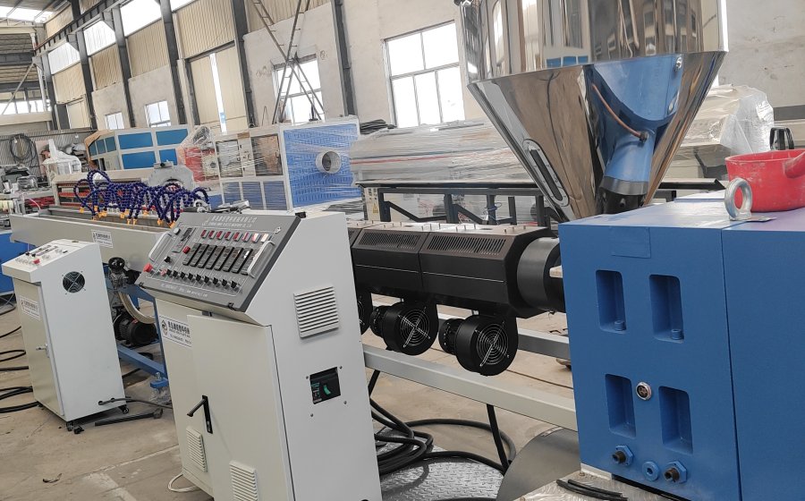 PVC profile extrusion line